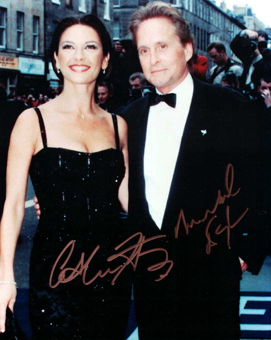 MICHAEL DOUGLAS & CATHERINE ZETA JONES: Michael Douglas (1944- ) actor and Catherine Zeta-Jones (1969- ) Welsh actress. Douglas is best known for his roles on television’s Streets of San Francisco and in the films Wall Street, Fatal Attra