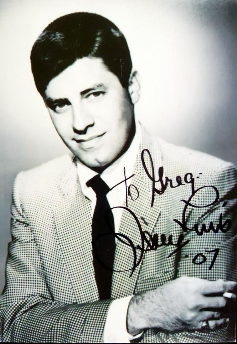 Comedian, Actor JERRY LEWIS - Photo: Jerry Lewis. 4 ½” x 6” black and white photograph signed, “To Greg: Jerry Lewis ‘07”.