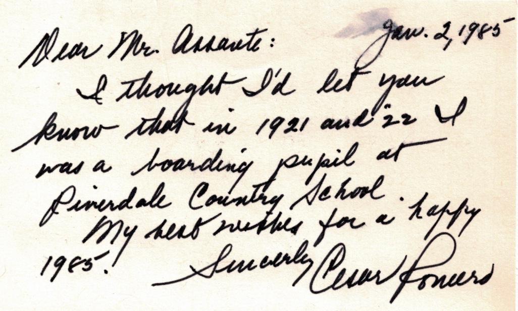 Actor CESAR ROMERO - Autograph Note Signed: Cesar Romero (1907-1994) Actor. Romero’s wide range of screen roles included Latin lovers, historical figures in costume dramas, characters in light domestic comedies, and the Joker on the Batman te