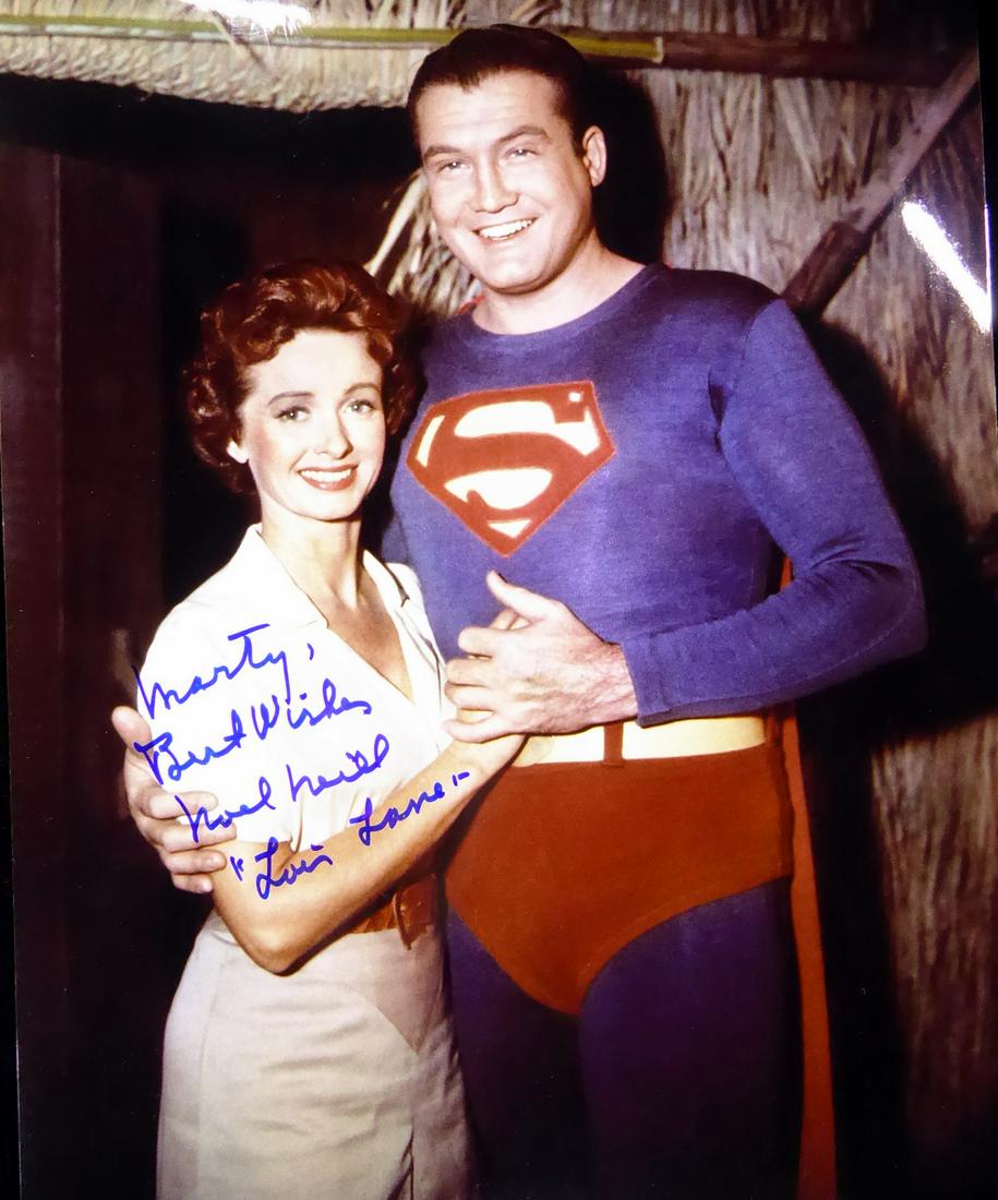 Actress NOEL NEILL - Superman Photo: Noel Neill (1920-2016) Actress. Neill is known for playing Lois Lane in the film serials Superman (1948) and Atom Man vs. Superman (1950), as well as the 1950s television series Adventures of Superman