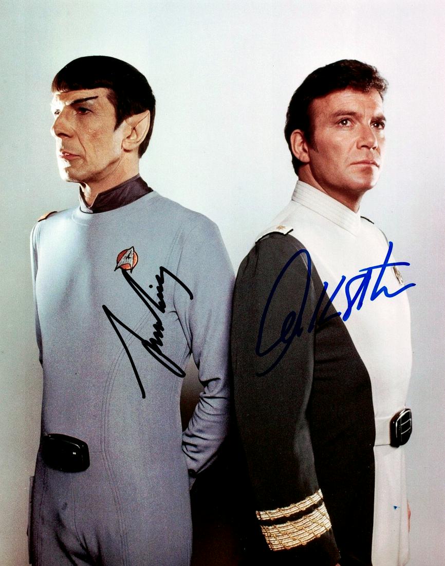 Star Trek: SHATNER & NIMOY - Photo: Star Trek. William Shatner (1931- ) and Leonard Nimoy (1931- 2015) Actors. Shatner gained worldwide fame and became a cultural icon for his portrayal of James T. Kirk, captain of the USS Enterprise. N