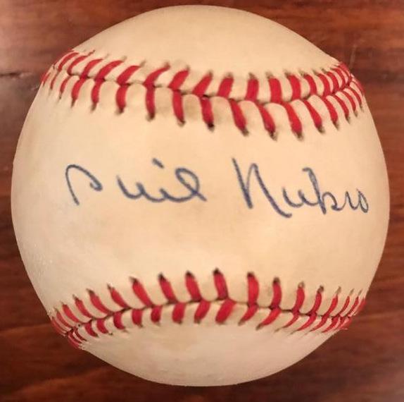 Pitcher PHIL NIEKRO - Baseball: Philip Henry Niekro (born April 1, 1939) He was inducted into the Baseball HOF in 1997. Signed Bart Giamatti ball with COA from JSA and case included.