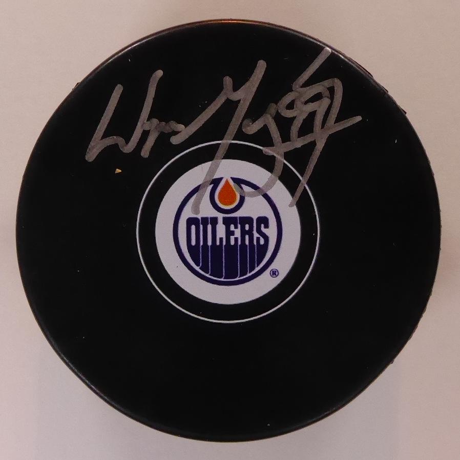 "The Great One" WAYNE GRETZKY - NHL Puck: Wayne Gretzky (1961- ) Hockey. Gretzky was arguably hockey's greatest player, he played for the Edmonton Oilers, Los Angeles Kings, St. Louis Blues and the New York Rangers during his long career. NHL