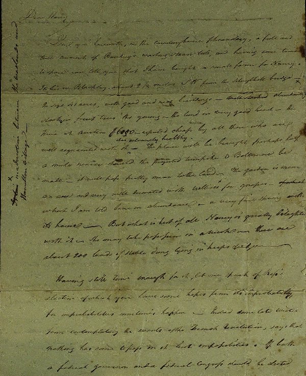 Signer GEORGE CLYMER - Autograph Ltr Signed to Son