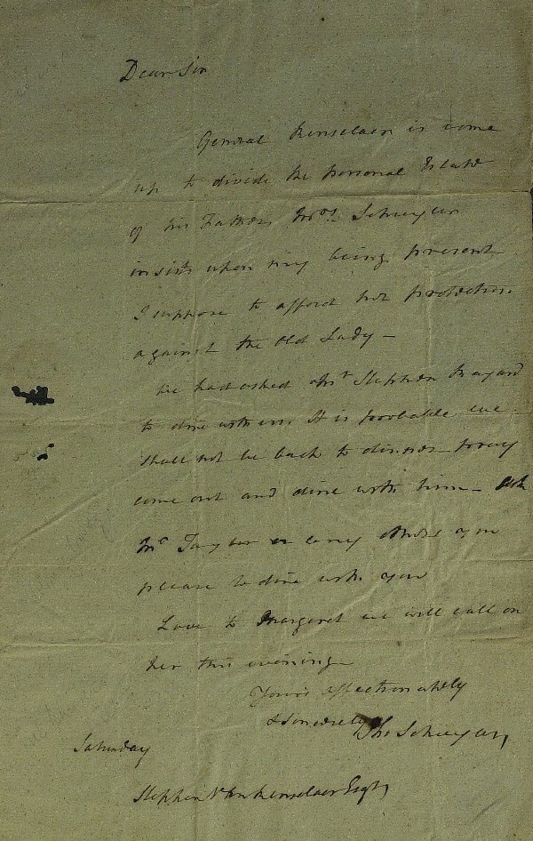 Rev War Gen PHILLIP SCHUYLER - Autograph Ltr Signed