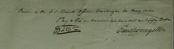Jurist, Secy State EDWARD LIVINGSTON - Check Signed