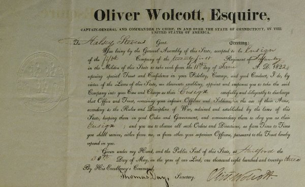 CT OLIVER WOLCOTT JR - Military Appointment Signed