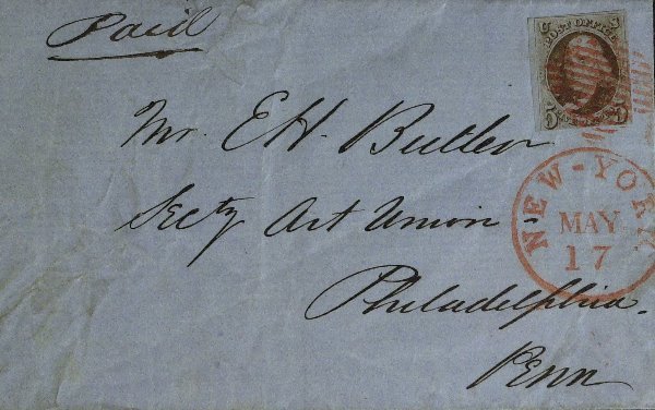 1847 POSTAL COVER - 1847 Scott US # 1