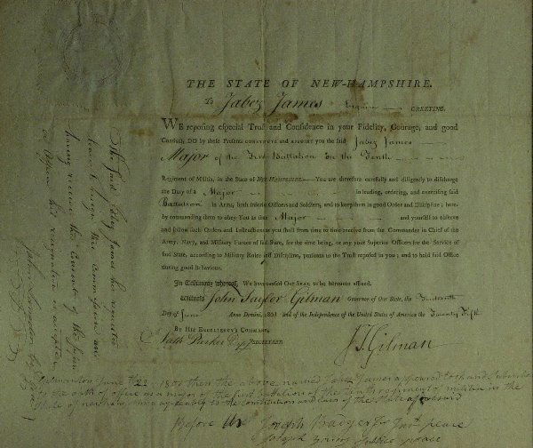 JOHN TAYLOR GILMAN & JOHN LANGDON - Doc Signed: John Taylor Gilman (1753-1828) Statesman. Gilman represented New Hampshire in the Continental Congress in 1782-1783 and was Governor of New Hampshire for fourteen years and John Langdon (1741–1819)