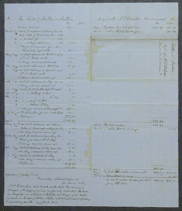 Leger Sheet With Detail Expenses for Runaway Slave