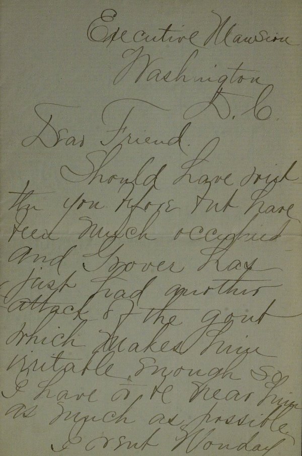 First Lady FRANCES CLEVELAND - WH Card Signed - 2