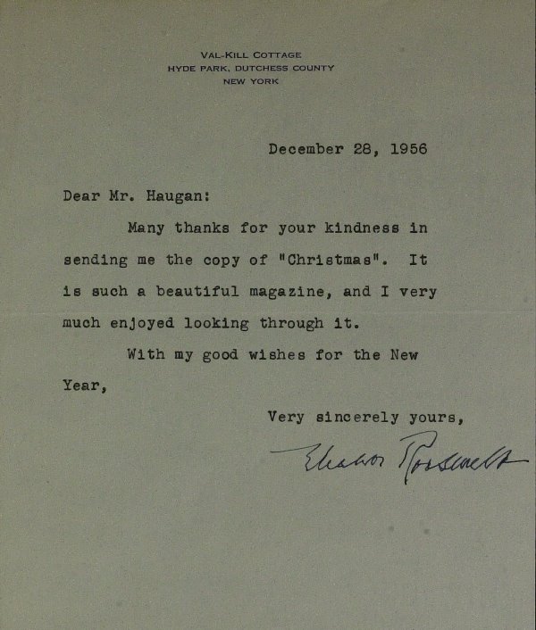 First Lady ELEANOR ROOSEVELT - Typed Ltr Signed
