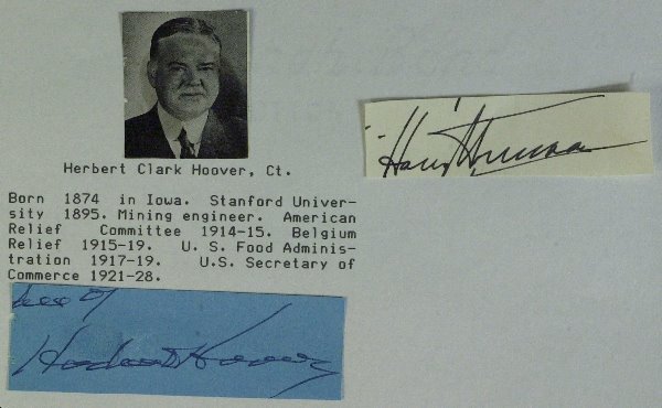 Presidents HOOVER & TRUMAN - Cut Signatures