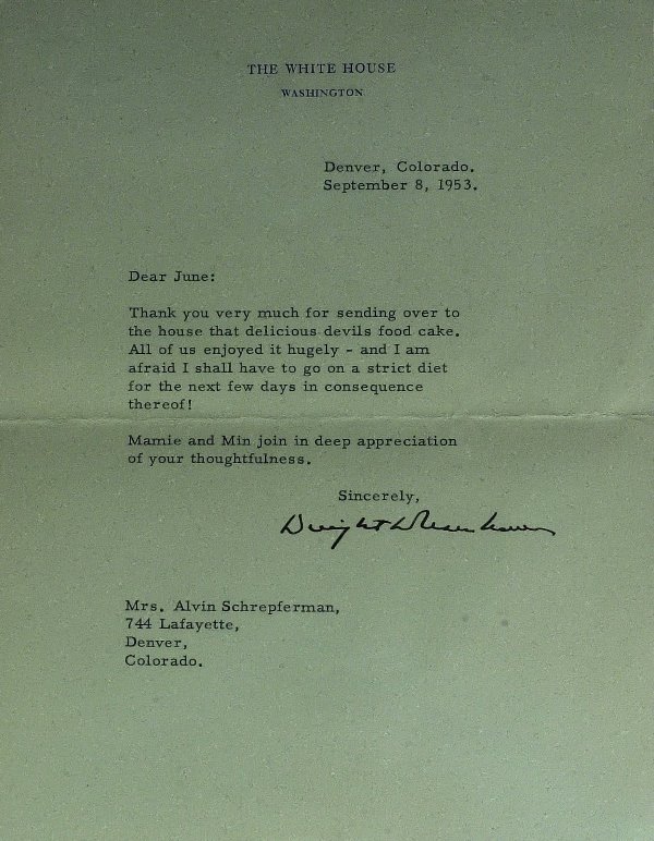 Pres DWIGHT EISENHOWER - White House Ltr Signed
