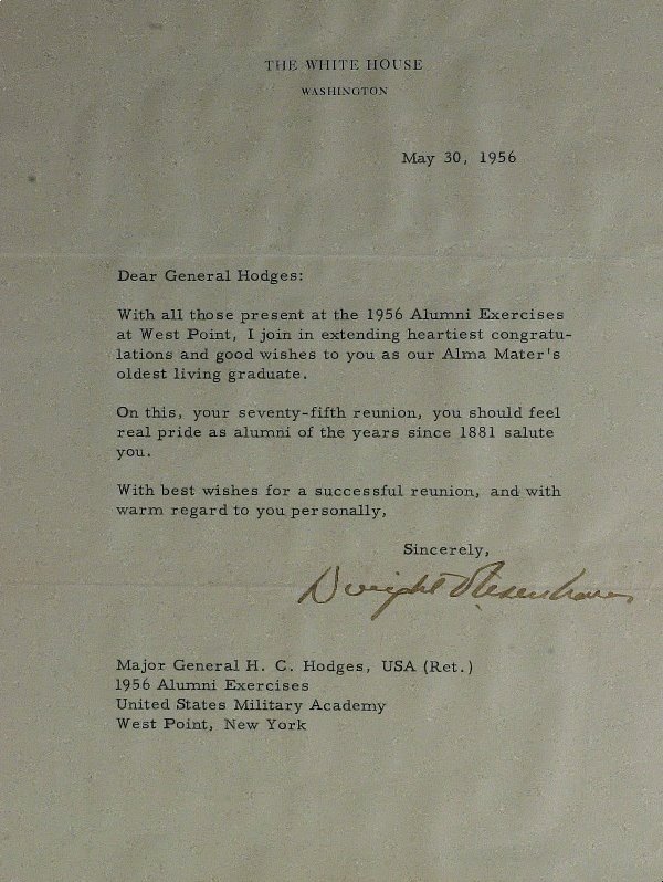 Pres DWIGHT EISENHOWER-White House Ltr Signed 1956