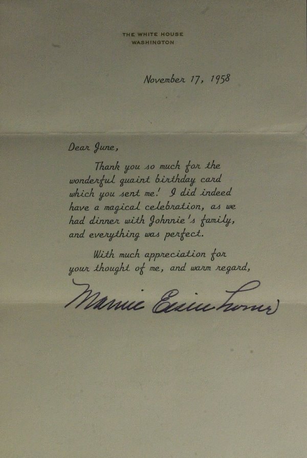 First Lady MAMIE EISENHOWER - Typed WH Ltr Signed