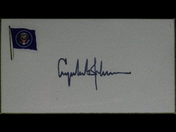 LYNDON B JOHNSON- Presidential Yacht Card Signed