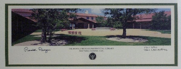 RONALD REAGAN - Presidental Library Litho Signed
