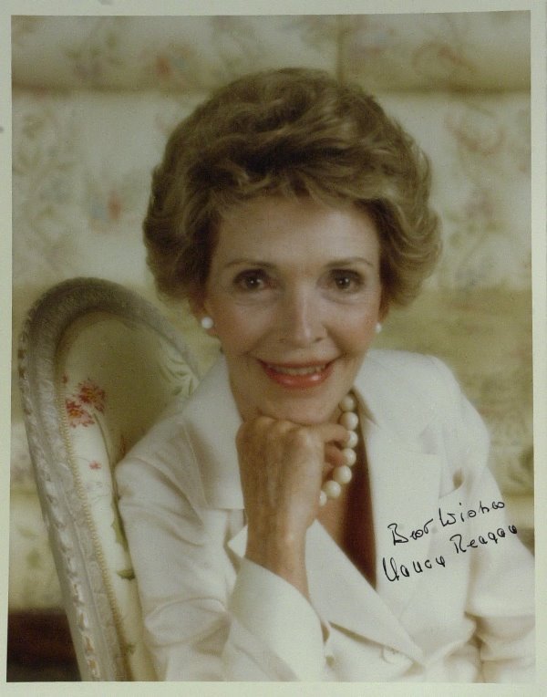 First Lady NANCY REAGAN - Two Photos Signed - 2