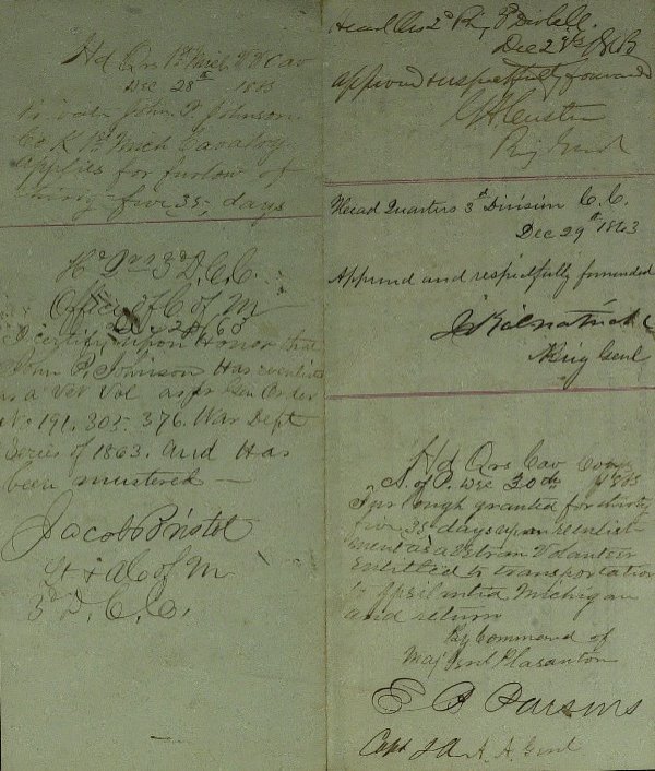 General GEORGE A CUSTER - War Dated Doc Signed - 2