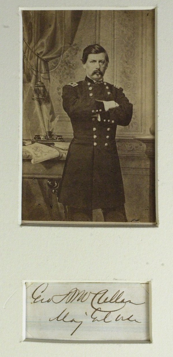 Union Gen GEO McCLELLAN - CDV and Cut Signature