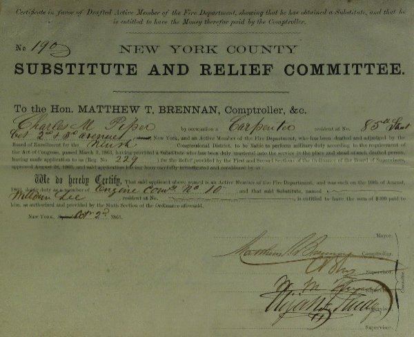 Tammany Halls BOSS TWEED - Sub Soldier Doc Signed
