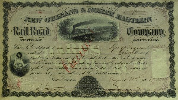 CSA General JAMES LONGSTREET - Stock Cert Signed