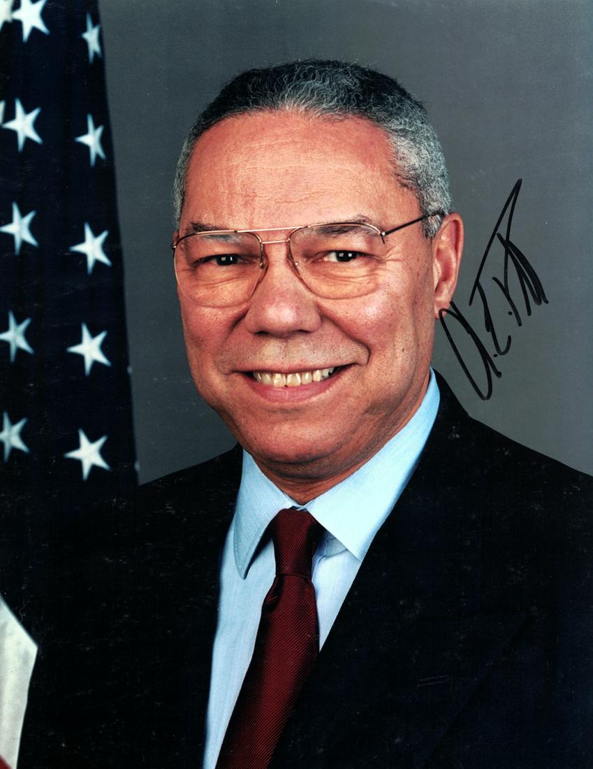 Gen, Diplomat COLIN POWELL - Photograph: Colin Powell (1937- ) General, diplomat. Powell was the first African American appointed as the U.S. Secretary of State, and the first, and so far the only, to serve on the Joint Chiefs of Staff. 8”