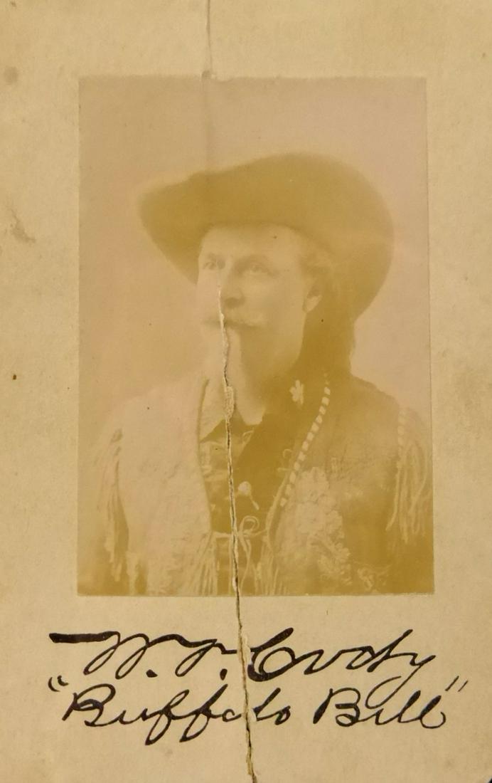 Showman WILLIAM F "BUFFALO BILL" CODY - Photo: William F. “Buffalo Bill” Cody (1846-1917) Buffalo hunter, showman. Cody dramatized the facts and flavor of the American West through fiction and melodrama. His colorful Wild West show, which came