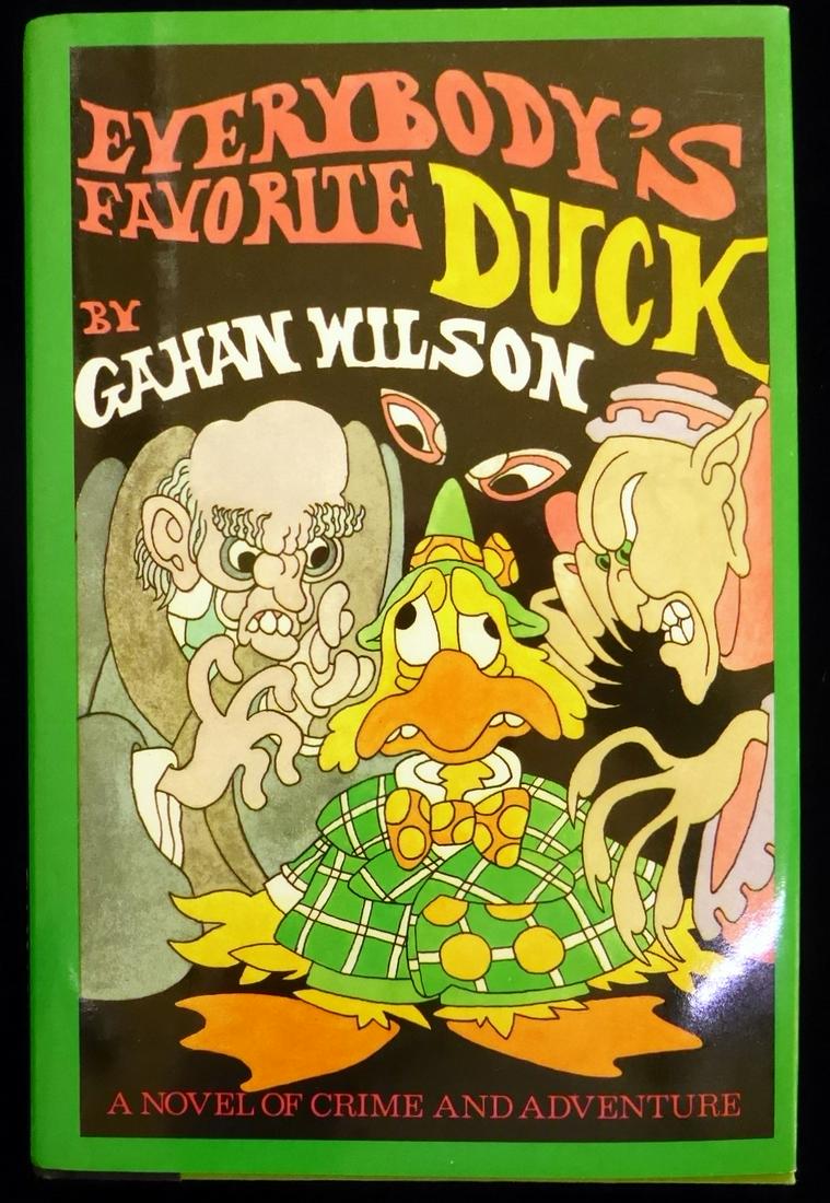 Cartoonist GAHAN WILSON - His Book with Sketch: Gahan Wilson (1930- ) Cartoonist, illustrator. Wilson is known for his cartoons depicting horror-fantasy situations. His cartoons and illustrations are drawn in a playfully grotesque style and have a 