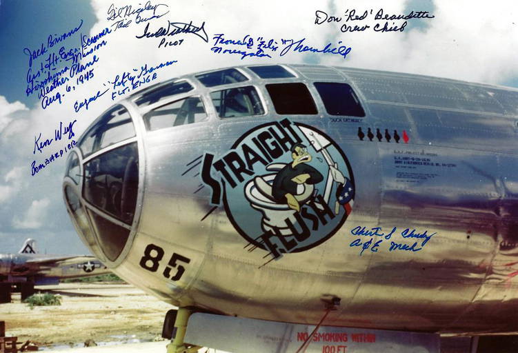 Hiroshima Attack B 29 Straight Flush Crew Signed