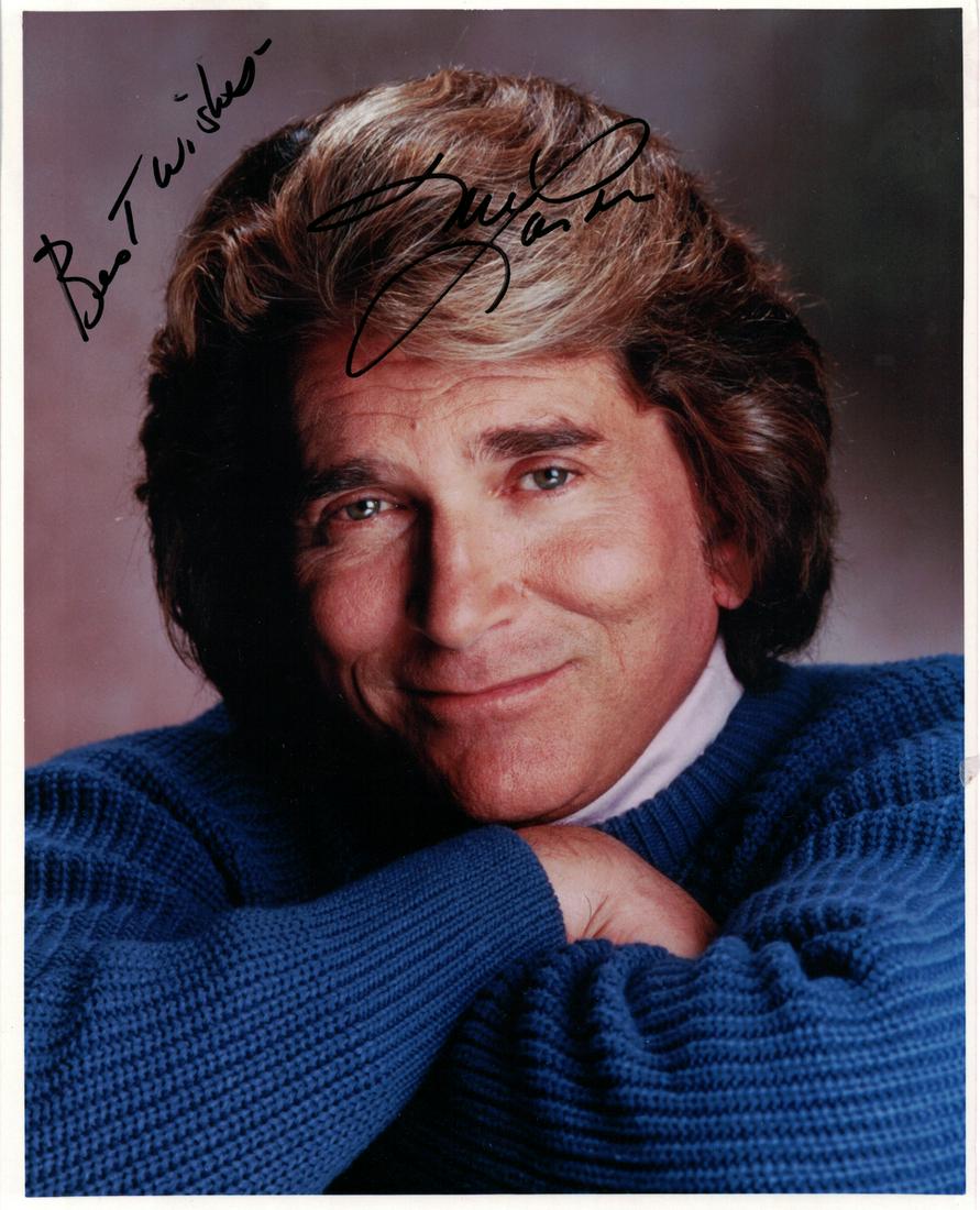 Actor MICHAEL LANDON - Photo Signed: Michael Landon (1936-1991) Actor. Landon is known for his roles as Little Joe Cartwright in Bonanza, Charles Ingalls in Little House on the Prairie, and Jonathan Smith in Highway to Heaven. 8” x 10�