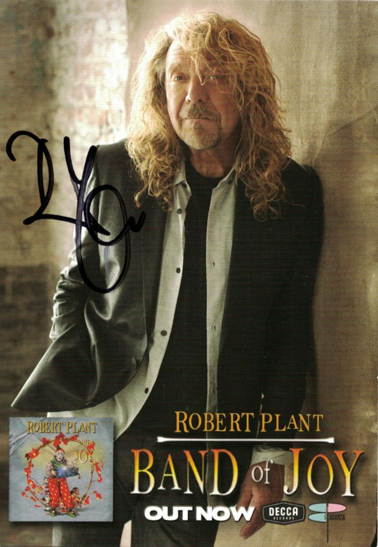 Brirish Singer ROBERT PLANT - Photo Signed: Robert Plant (1948- ) British singer, songwriter. Plant enjoyed great success with Led Zeppelin throughout the 1970s and developed a compelling image as the charismatic rock-and-roll front man.
