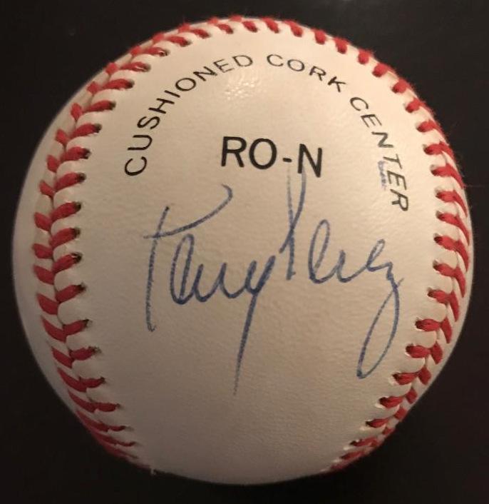 Red HOFer TONY PEREZ - Official Baseball Signed: Tony Perez ( 1942-) First baseman. Perez was inducted into the Baseball Hall of Fame in 2000. Signed ONL ball (White) There is some extremely light spotting on ball. Signature is in good condition. CO