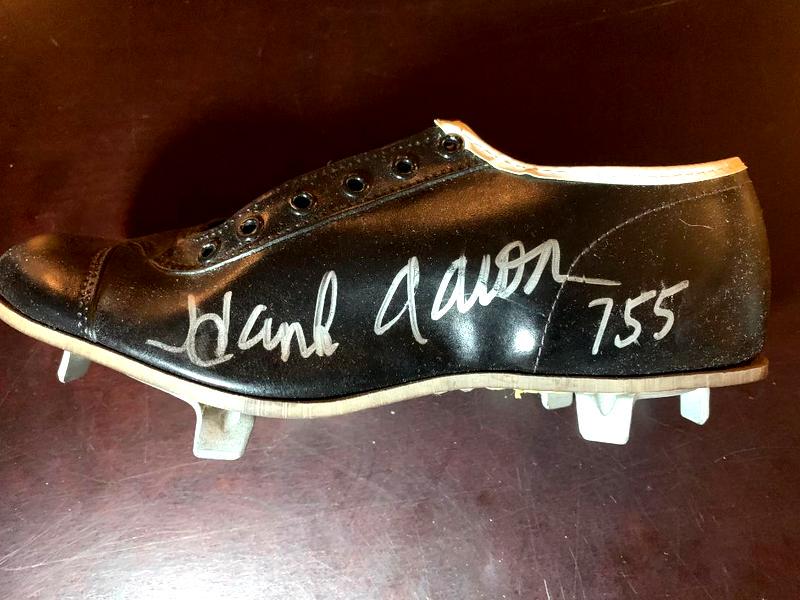Baseball Legend HANK AARON Signed Cleat (1 of 2)
