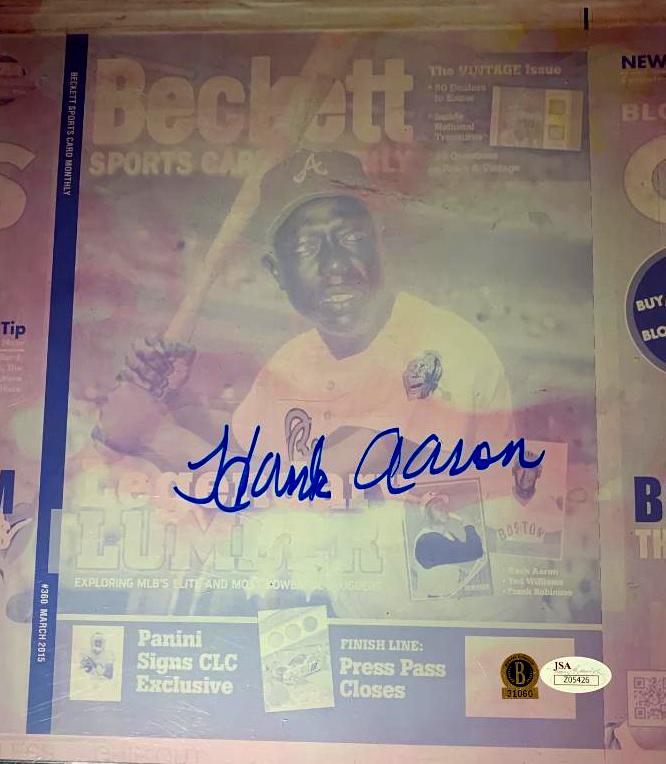 Baseball Great HANK AARON Signed Printing Plate (1 of 1)
