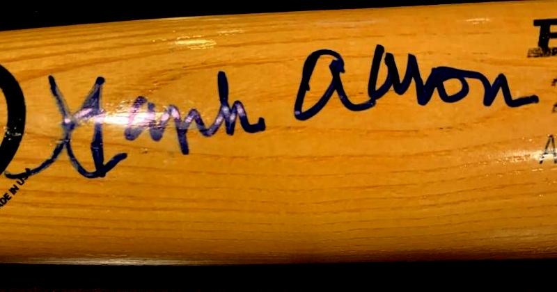 Former HR King HANK AARON Signed Bat (1 of 1)
