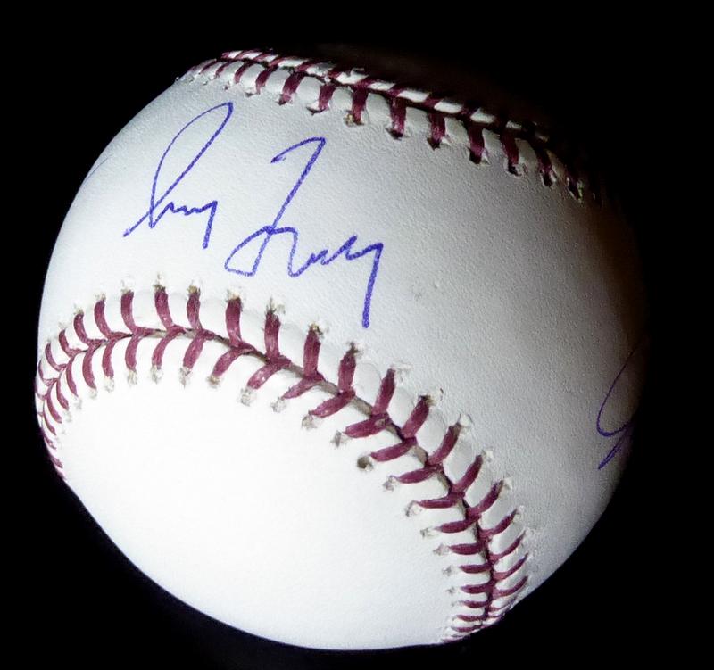 SMOLTZ,MADDUX & GLAVINE Signed Ball: Atlanta Braves HOF Baseball Official OML (Selig) ball signed by Tom Glavine, Greg Maddux and John Smoltz. These three aces were all elected to the Baseball HOF in their first year of eligibility