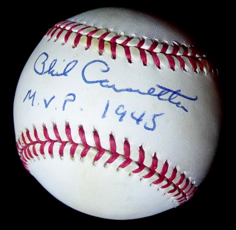 1945 MVP PHIL CAVARRETA Signed Baseball (1 of 1)