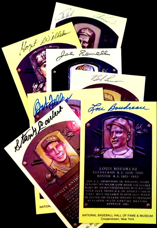 Cleveland Indians Signed HOF Plaques (Seven) (1 of 1)