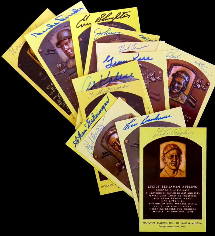 (13) Hall of Fame Signed Plaque Post Cards (1 of 1)
