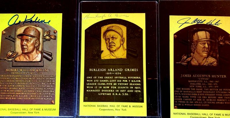 (3) Signed HOF Cards GRIMES, HUNTER and KALINE (1 of 1)