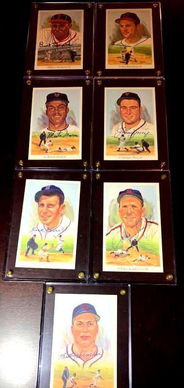 (7) Mounted Perez Steele Signed HOF Cards (1 of 1)