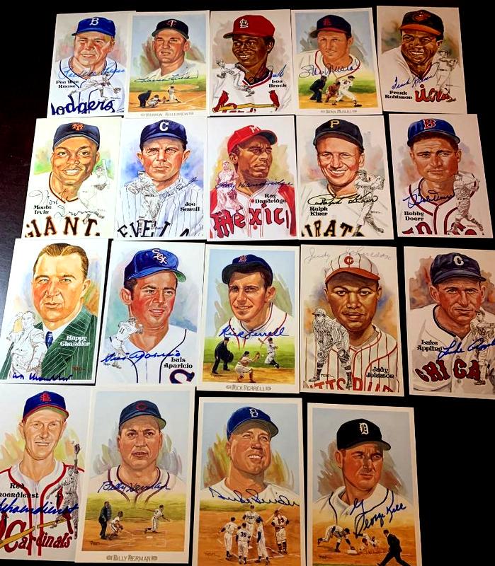 (19) Signed HOF Perez Cards APPLING, REESE etc... (1 of 1)