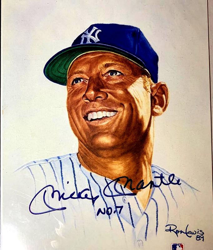 HOF Member MICKEY MANTLE Signed Print (1 of 1)