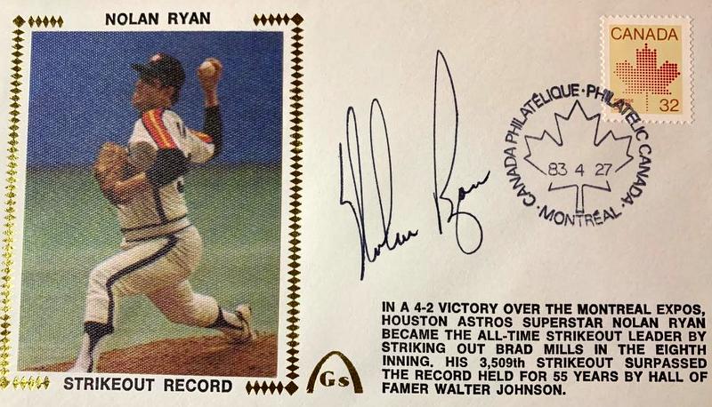 Baseball Great NOLAN RYAN Signed Envelope (1 of 1)