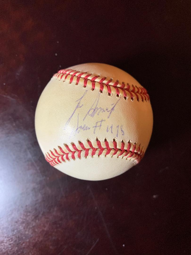 HOF Reliever LEE SMITH Signed Baseball: Lee Arthur Smith (1957-) is an American former professional Baseball pitcher , who played 18 years in Major League Baseball (MLB) for eight teams. Smith served mostly as a relief pitcher during his ca