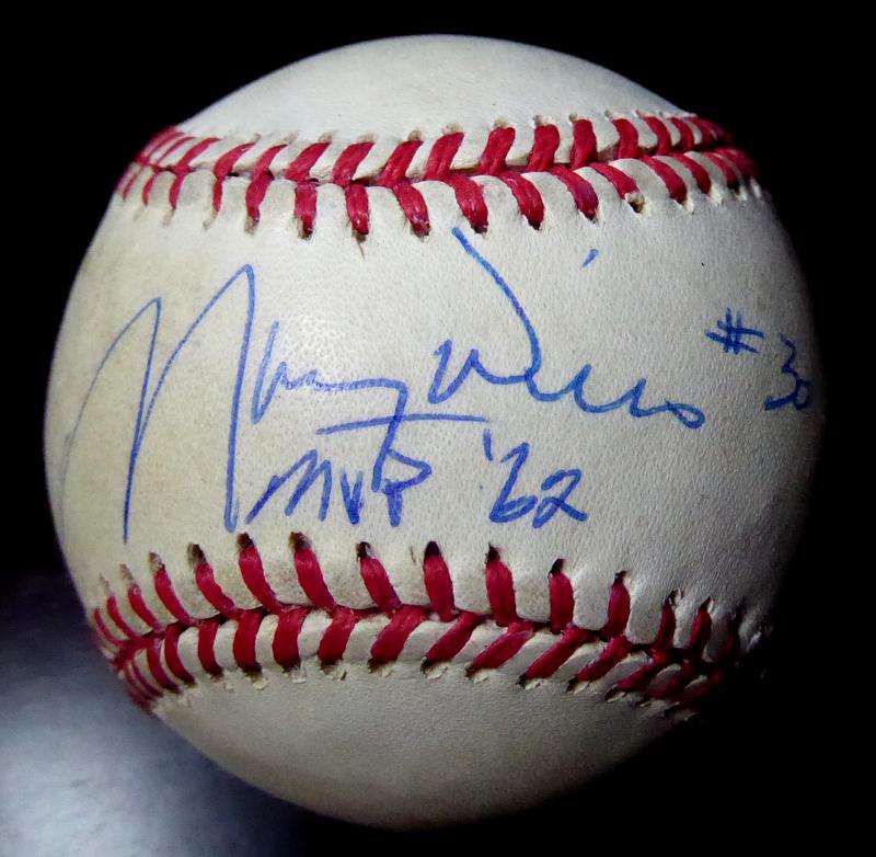 Dodger Great MAURY WILLS Signed Baseball (1 of 1)