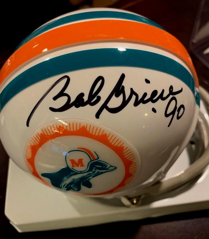 Dolphin HOFer BOB GRIESE Signed Mini Helmet (1 of 1)