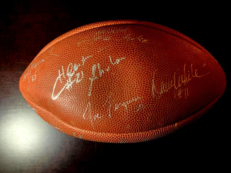Signed Super Bowl Football TITTLE, BANKS ectâ€¦ (1 of 3)